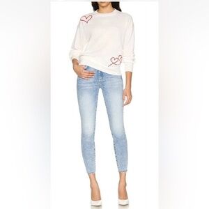 Mother Denim The Looker Ankle Fray Jeans High Rise Deep Breaths Size 25